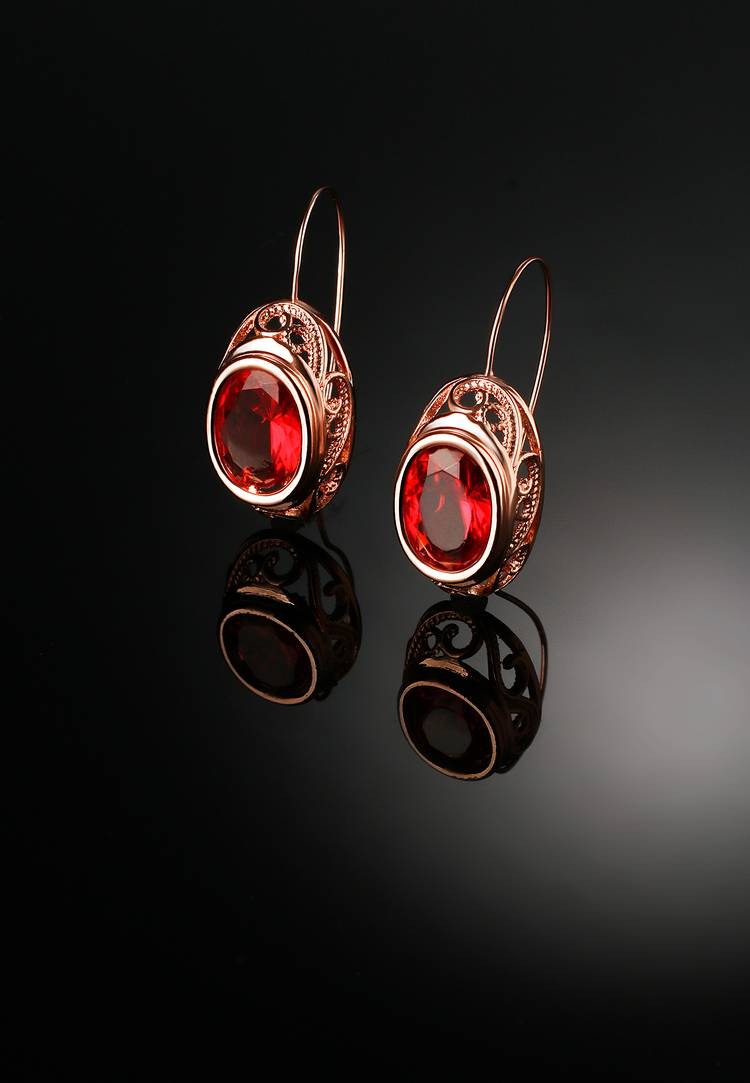 Комплект сережек Рубиновая страсть шир.  750, рис. 2