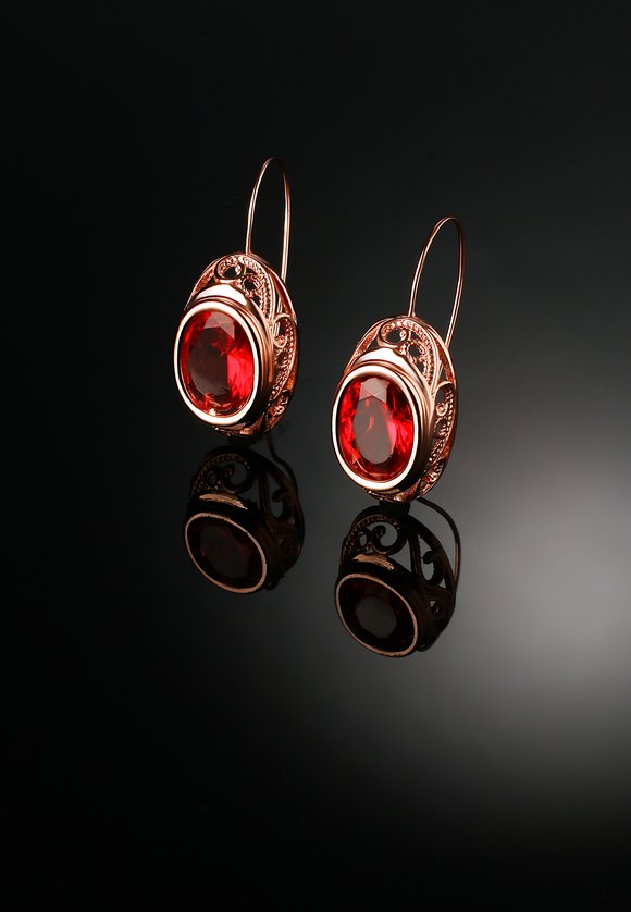 Комплект сережек Рубиновая страсть шир.  580, рис. 2