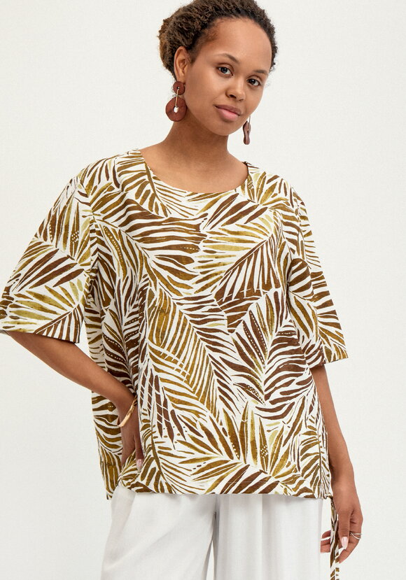 Блуза свободная с коротким рукавом и принтом шир.  580, рис. 8