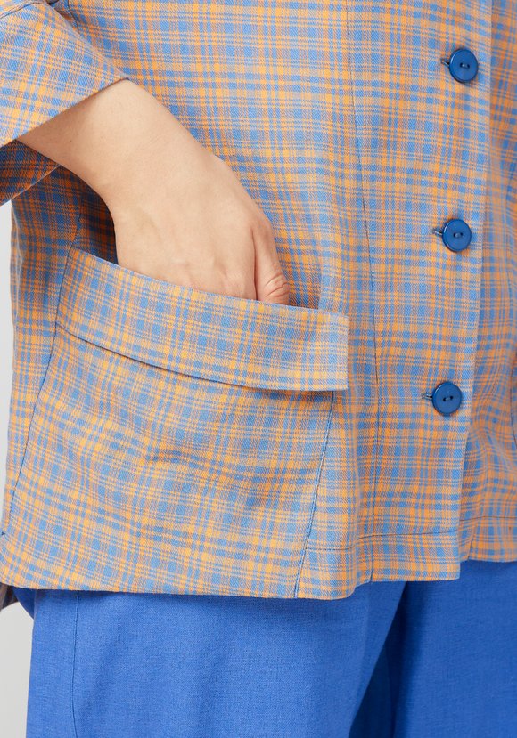 Пиджак в клетку из хлопка шир.  580, рис. 17