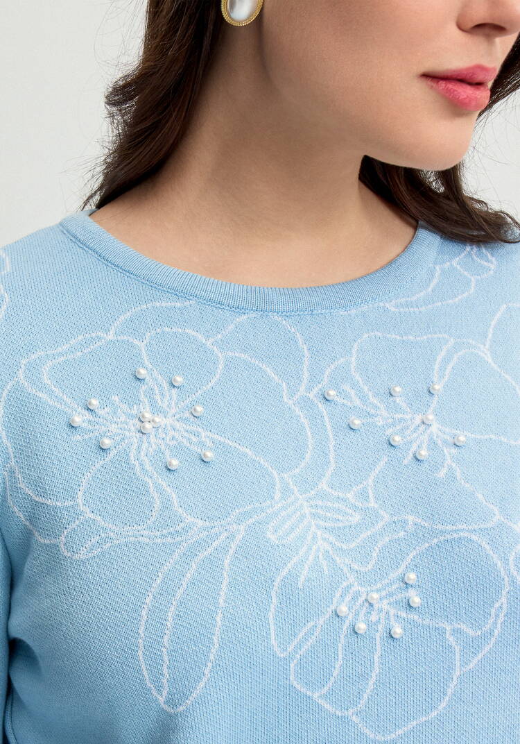 Джемпер с графичными цветами шир.  750, рис. 11