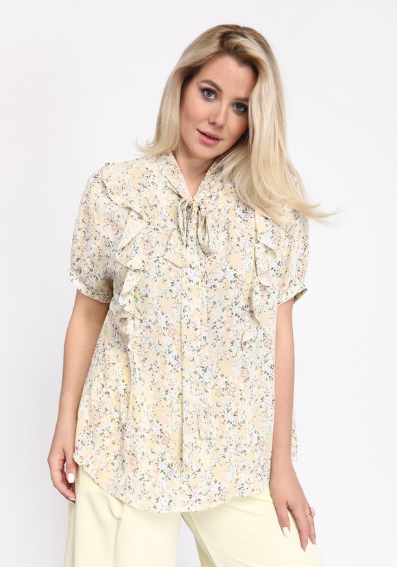 Блуза с рюшей по воротнику шир.  580, рис. 2