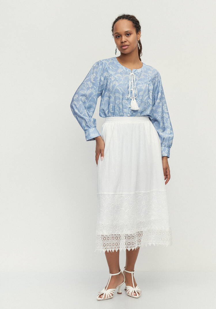 Юбка с кружевом Мишель шир.  750, рис. 7