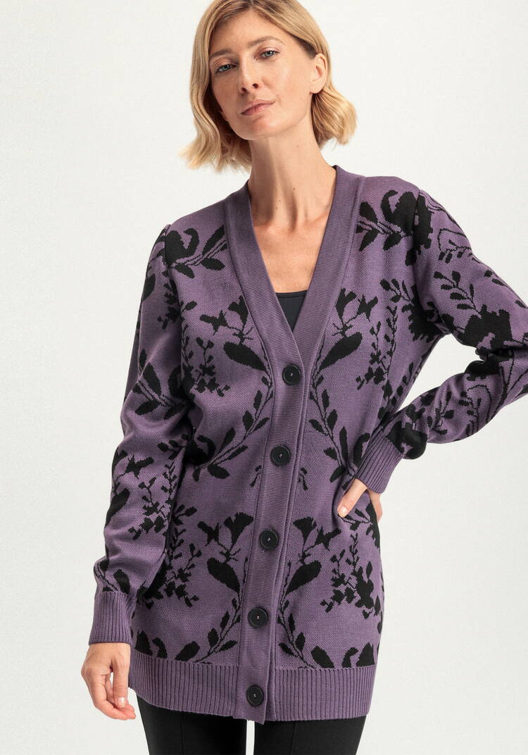 Кардиган с цветочным рисунком шир.  750, рис. 8