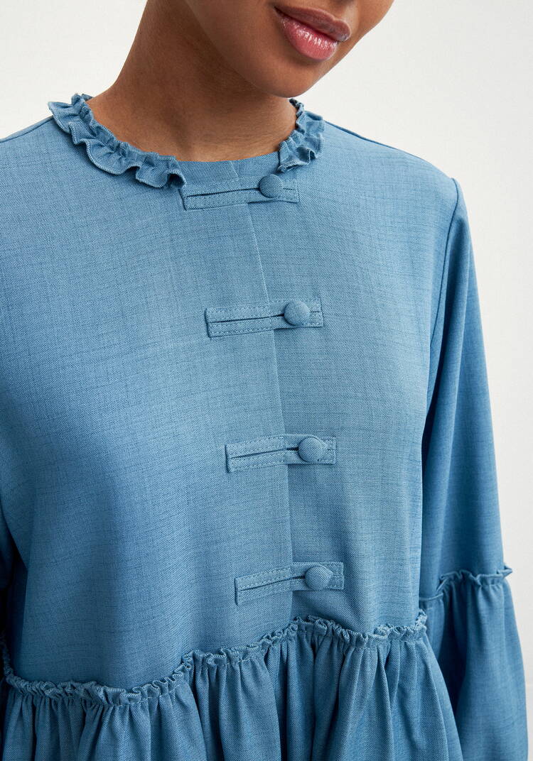 Платье с обьемными рукавами шир.  750, рис. 5