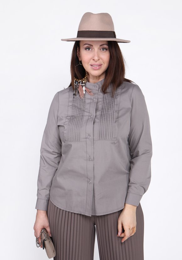 Блуза однотонная на пуговицах шир.  580, рис. 12