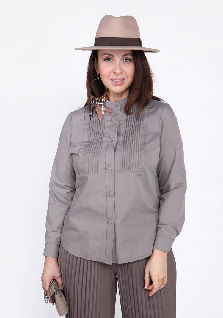 Блуза однотонная на пуговицах шир.  750, рис. 12