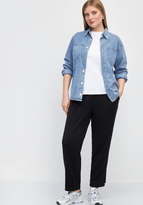 Брюки на широкой закрепленной резинке