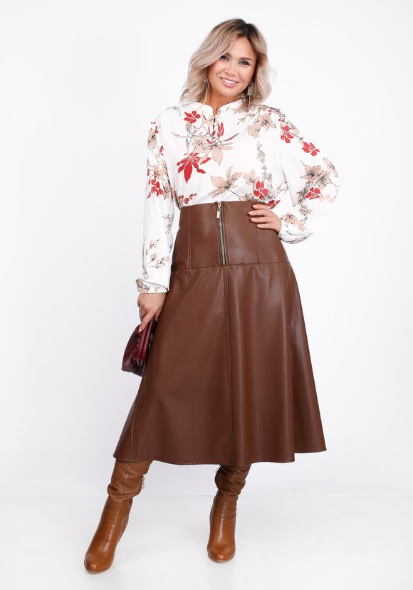 Блуза принтованная c удлиненной спинкой шир.  580, рис. 1