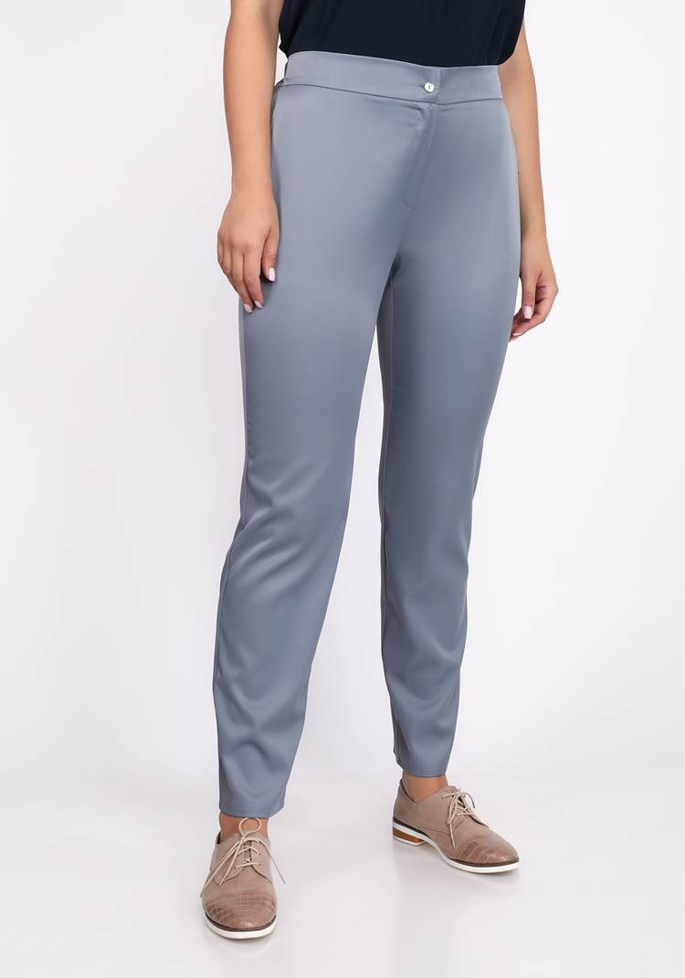 Брюки на резинке прямого кроя однотонные шир.  750, рис. 9