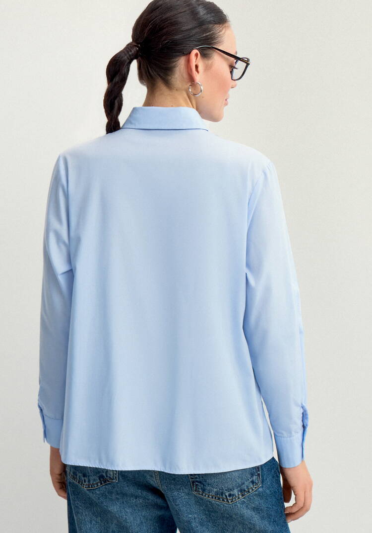 Блуза с имитацией жилетки свободного кроя шир.  750, рис. 3