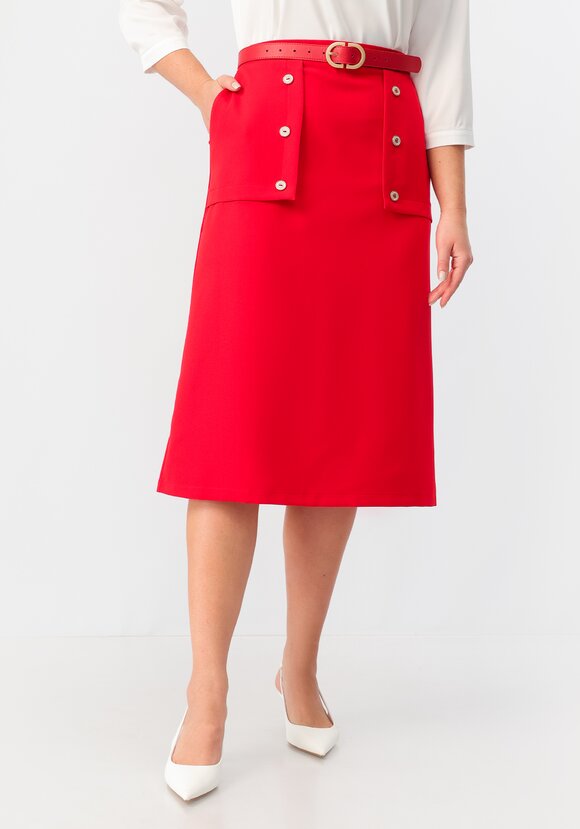 Юбка прямая на эластичном поясе с пуговицами шир.  580, рис. 1