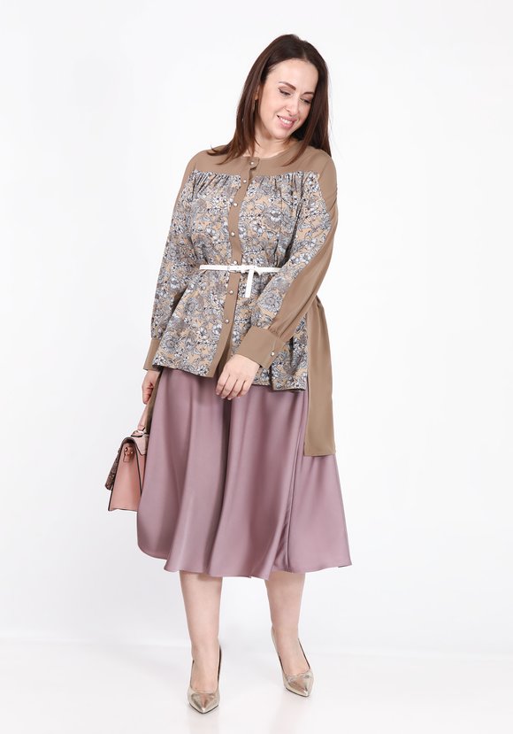 Блуза удлиненная с цветочным принтом шир.  580, рис. 3