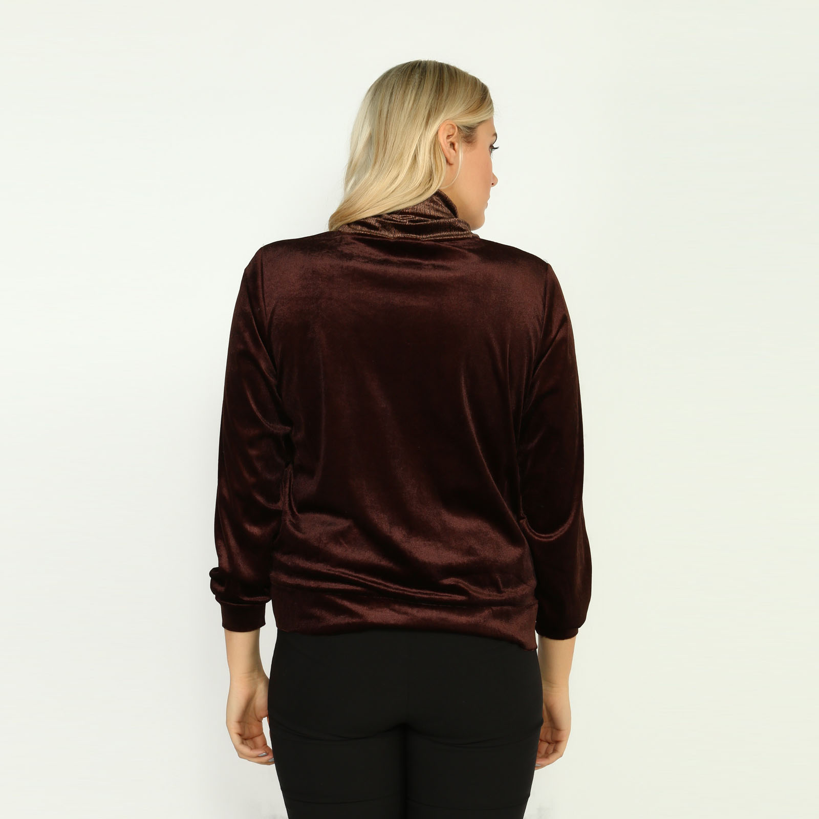 Куртка из комбинированного велюра Avrora, размер 56, цвет коричневый - фото 9